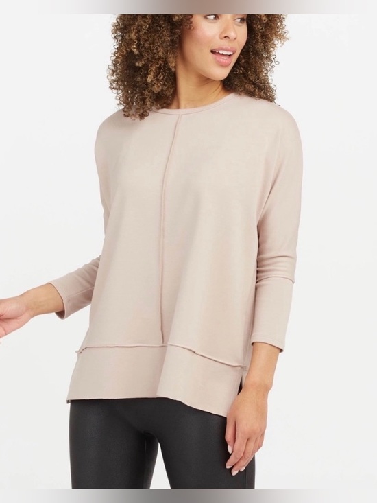 SPANX Tops - Spanx Perfect Length Top Dolman Sweatshirt Oat Beige XL New
